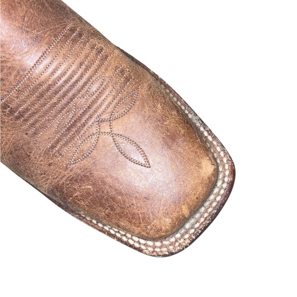 Nocona Handmade USA Turquoise Brown Leather Western Cowboy Boots 11D Square Toe - Picture 16 of 16